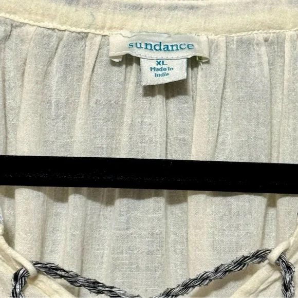 Sundance Floral Embroidered Long Sleeve Peasant Style Lightweight Blouse Top XL - Picture 10 of 11